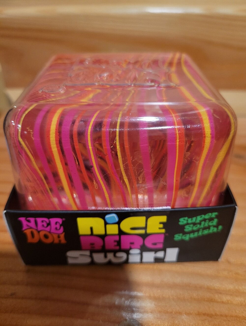 Needoh Nice Berg Swirl Orange Pink & Yellow Super Squish Toy JUMBO